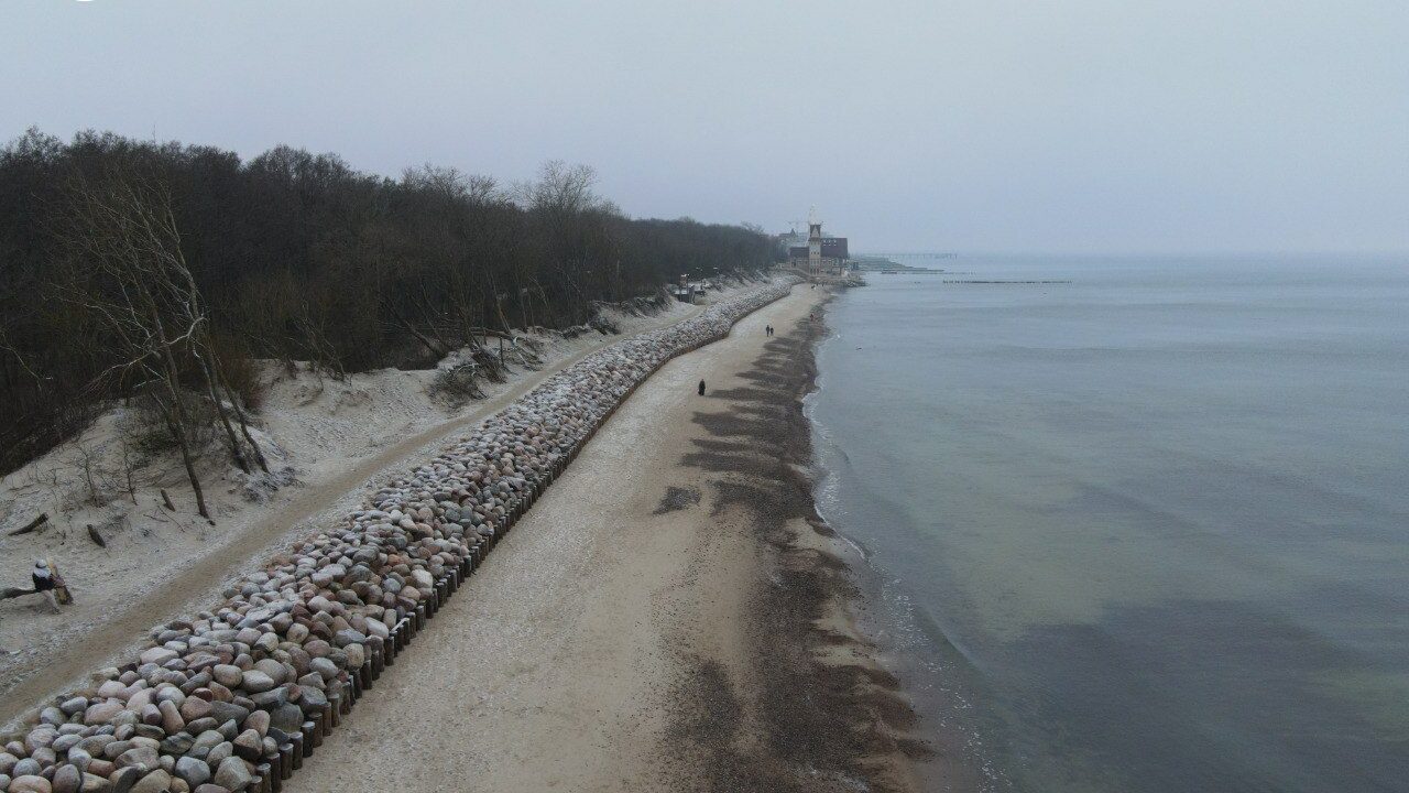 В Зеленоградске завершены работы по укреплению восточной части побережья