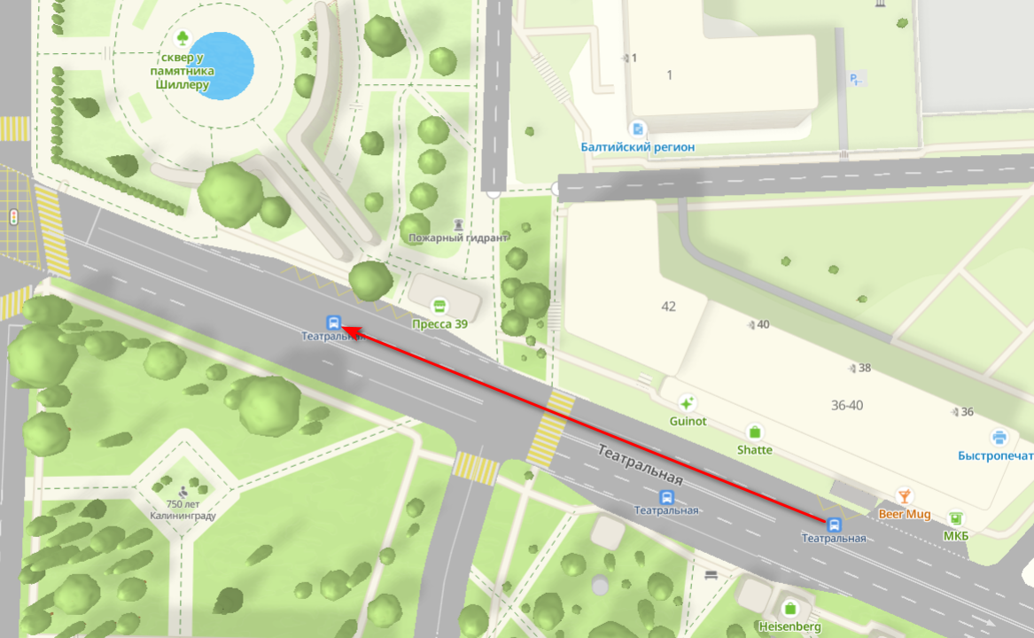 В центре Калининграда временно перенесут остановку автобусов